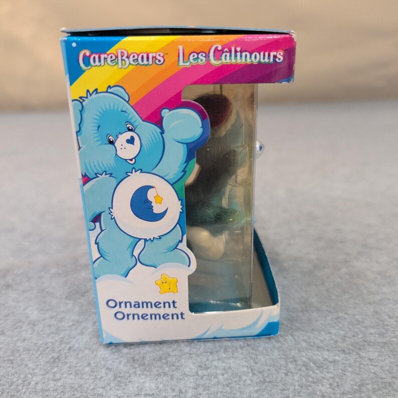 2005 Care Bears Bedtime Bear Ornament Les Calinours Blue Moon Star NOS image 2
