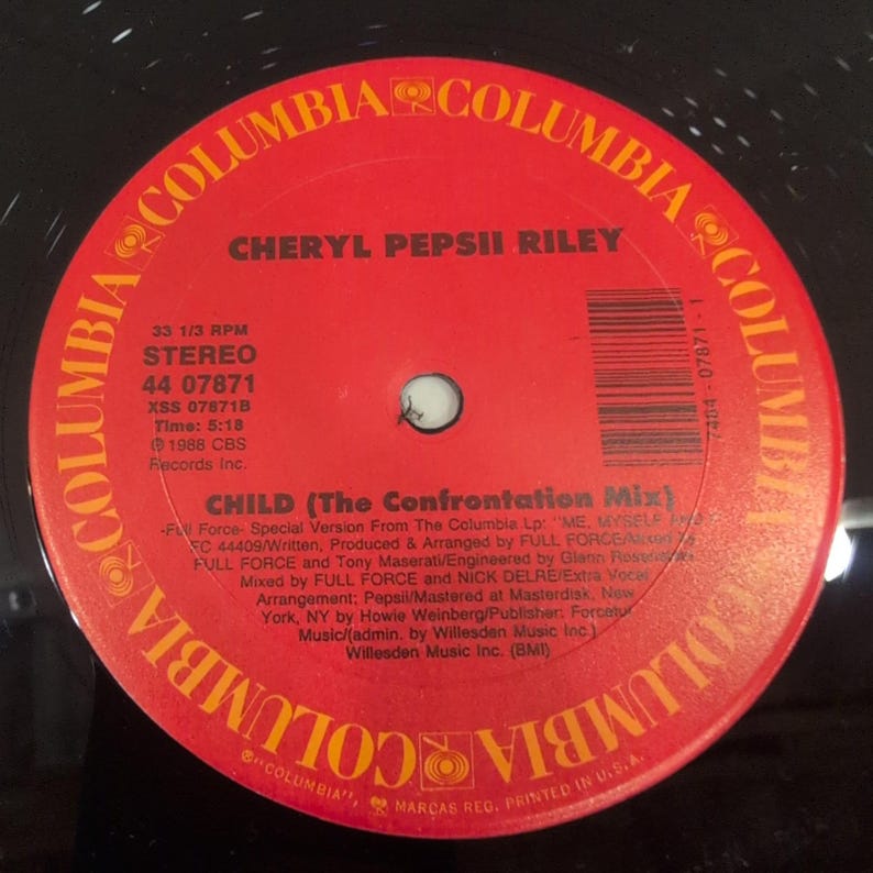 "Cheryl Pepsii Riley ""Thanks For My Child 12"" Vinyl Single 1988 Galaxy 44 07871" Bild 6
