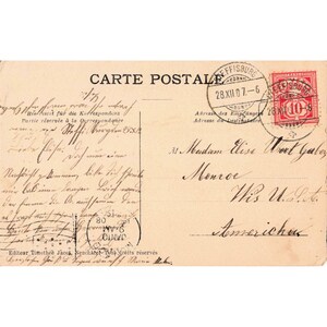 Antique 1907 Swiss Postcard Neujahrs-Gruss Edelweiss Woman Steffisburg RPPC image 2