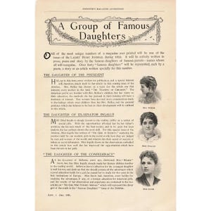 1891 Scribners Magazine Filles célèbres Ladies Home Journal Dickens Hawthorne image 1