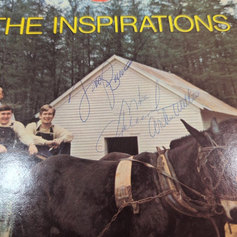 The Inspirations Old Time Singin' Vinyl LP Signed Canaan Records CAS-9718 image 2