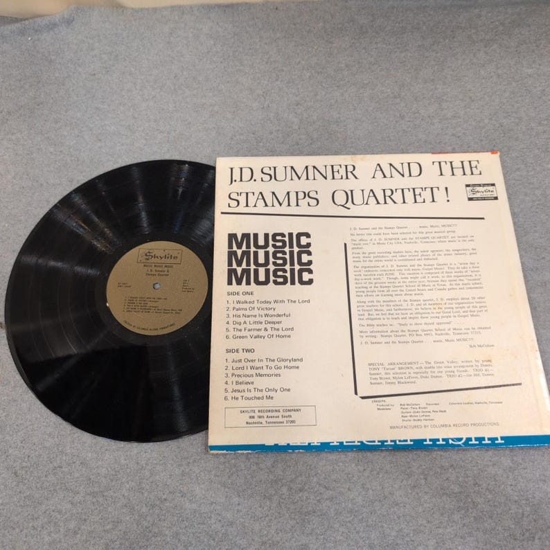 J.D. Sumner and the Stamps Quartet Music Music Music Skylite Vinyl LP Record image 2