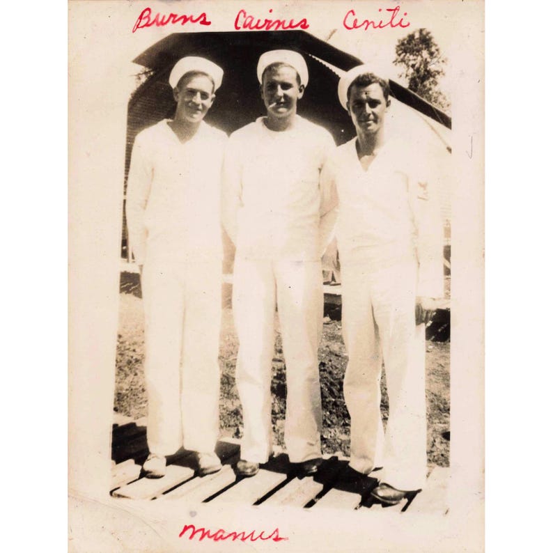 Set of 3 Vintage Seabees Sailor Photos Manus Island WWII image 6