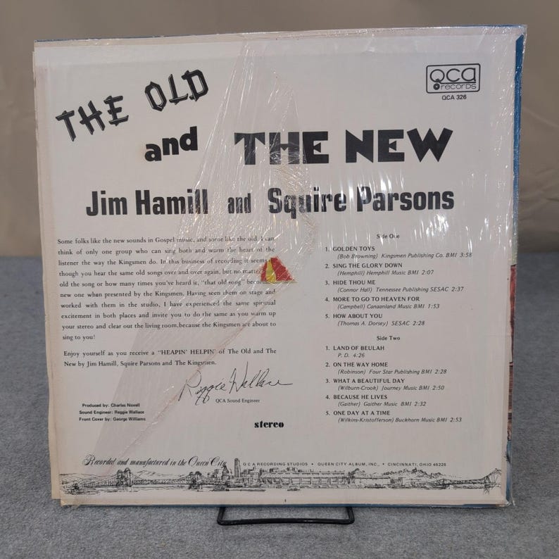 Jim Hamill Squire Parsons The Old and The New Vinyl LP 1975 QCA 326 Gospel image 2