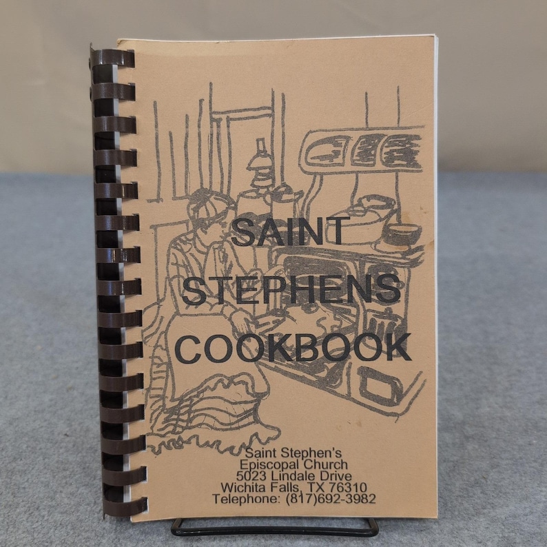 Livre de recettes Saint Stephens Wichita Falls Texas Episcopal Church, reliure spirale VG image 1