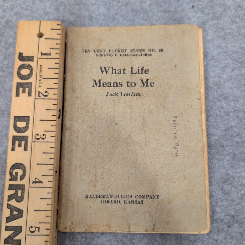 Jack London What Life Means to Me Little Blue Book No 30 Haldeman-Julius 1920s image 1