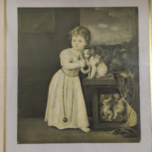 Vintage Framed Art Prints Set of 2 Thomas Gainsborough & Titian Strozzi Child image 5