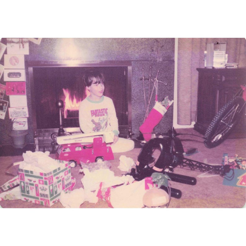 Vintage 1970s Christmas Family Home Photos Lot of 16 Fireplace Tree Toys image 15