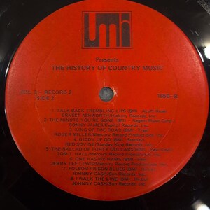 The History of Country Music Volume 2 UMI Vinyl 2-LP Johnny Cash Dolly Parton image 6