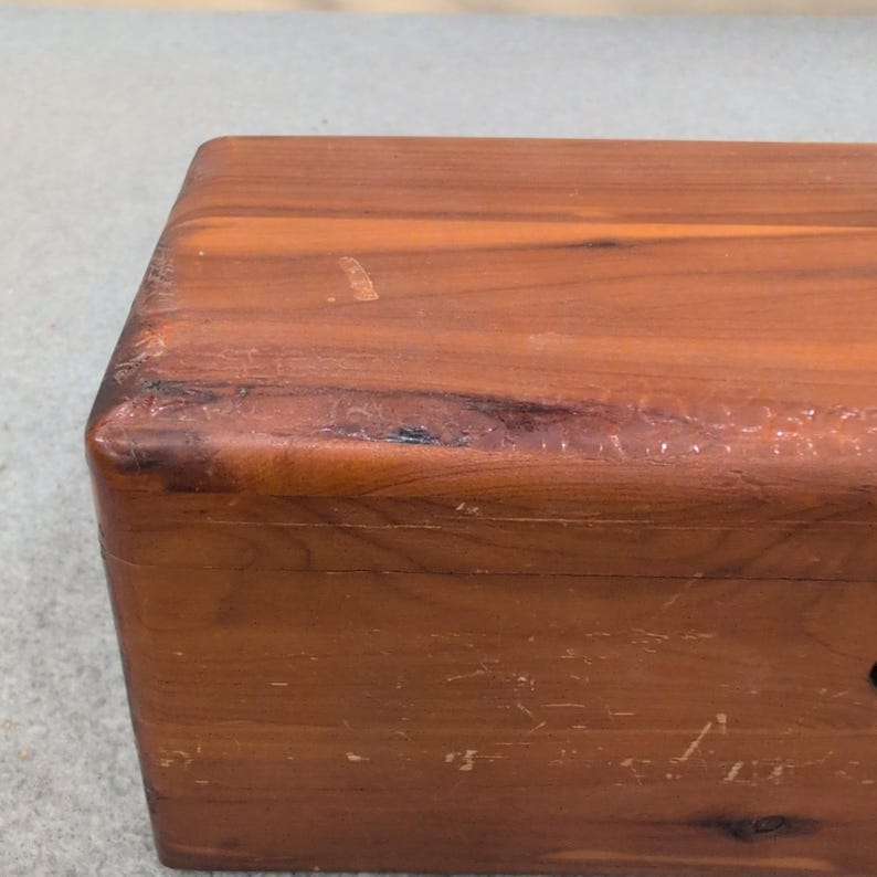 Vintage Lane Cedar Chest Miniature Jewelry Trinket Box Geo Cater Furniture Co image 3