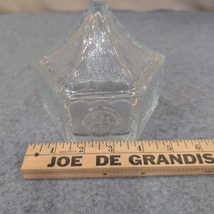 Vintage Clear Pressed Glass Hexagonal Trinket Box American Eagle Star Motif Lid image 5