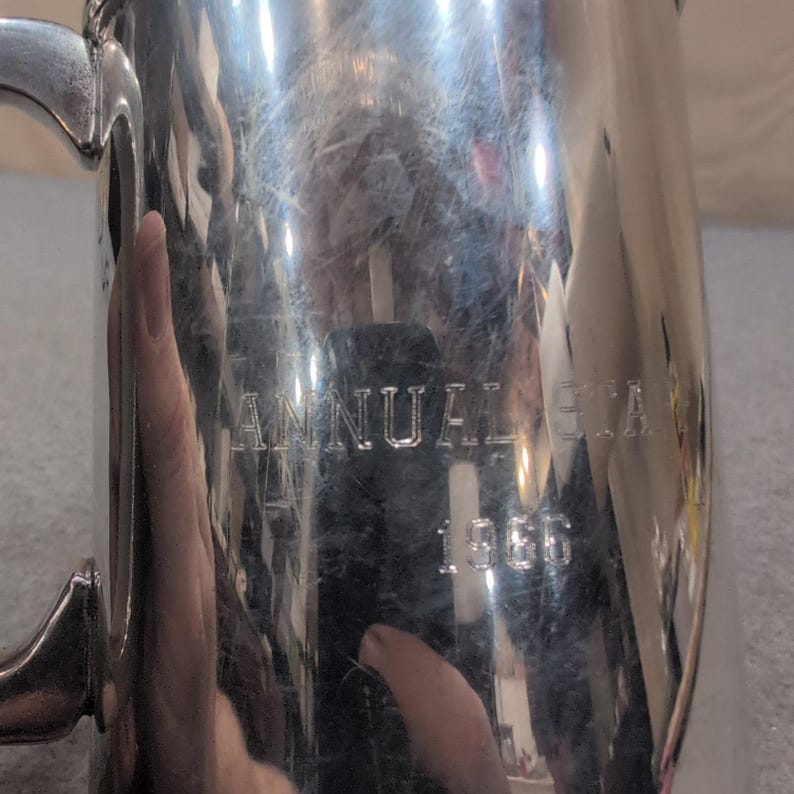 Unity Pewter Vintage 1966 Annual Staff Engraved Tankard Mug Silver Tone NA310 image 2