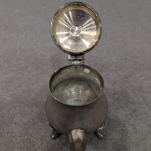 Vintage Miniature Silver Tone Footed Teapot Hinged Lid Ornate Collectible Decor image 6