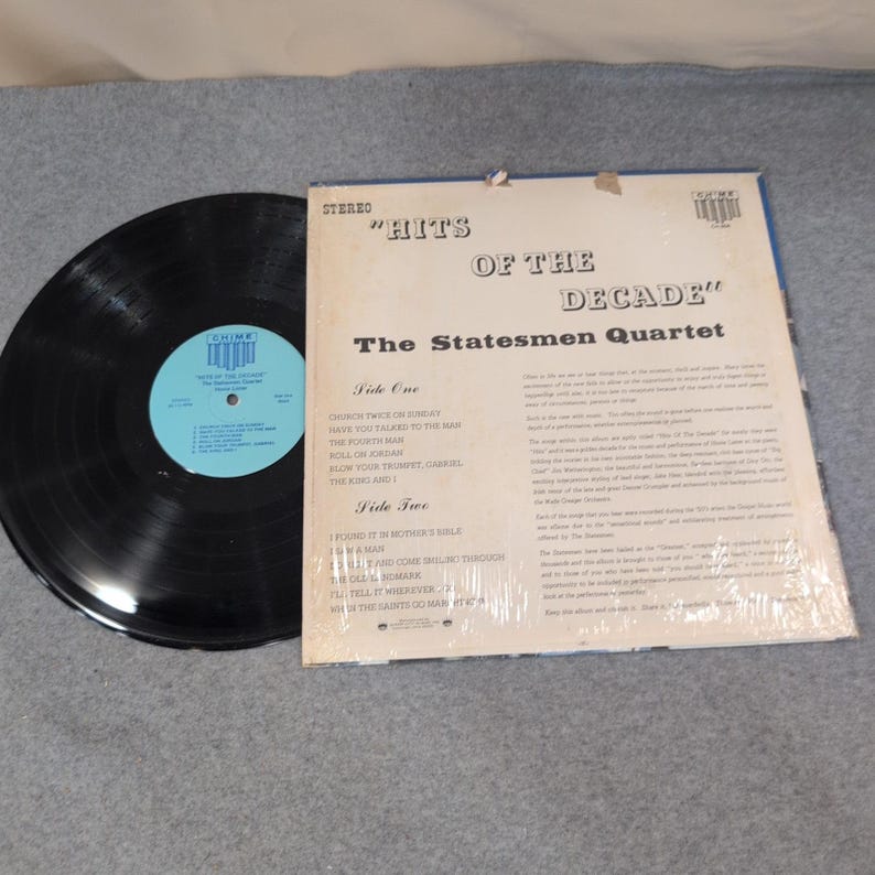The Statesmen Quartet Hits of the Decade Vinyl LP Chime Records CH-604 Stereo image 2