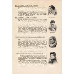 1891 Scribners Magazine Filles célèbres Ladies Home Journal Dickens Hawthorne image 3
