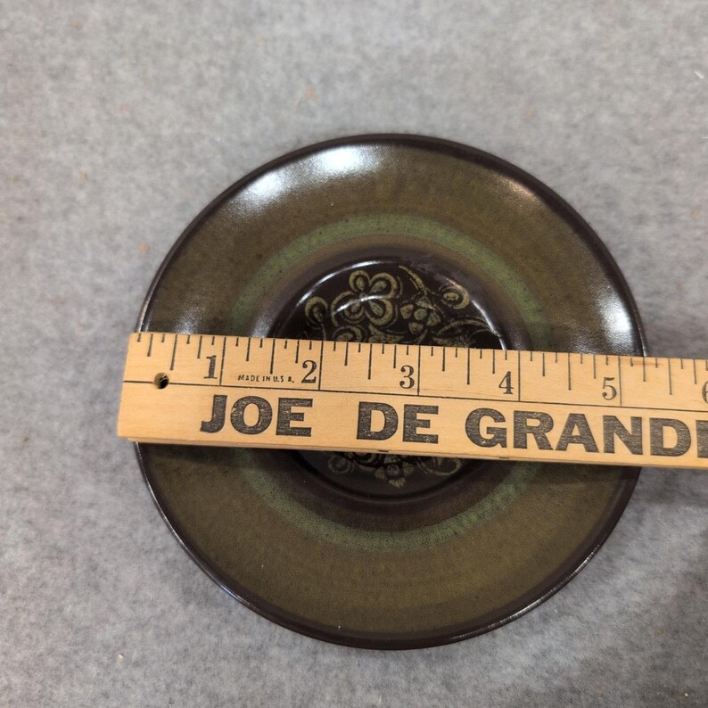 Franciscan Madeira Brown Moss Green Floral Earthenware Saucer Plate Vintage MCM image 4