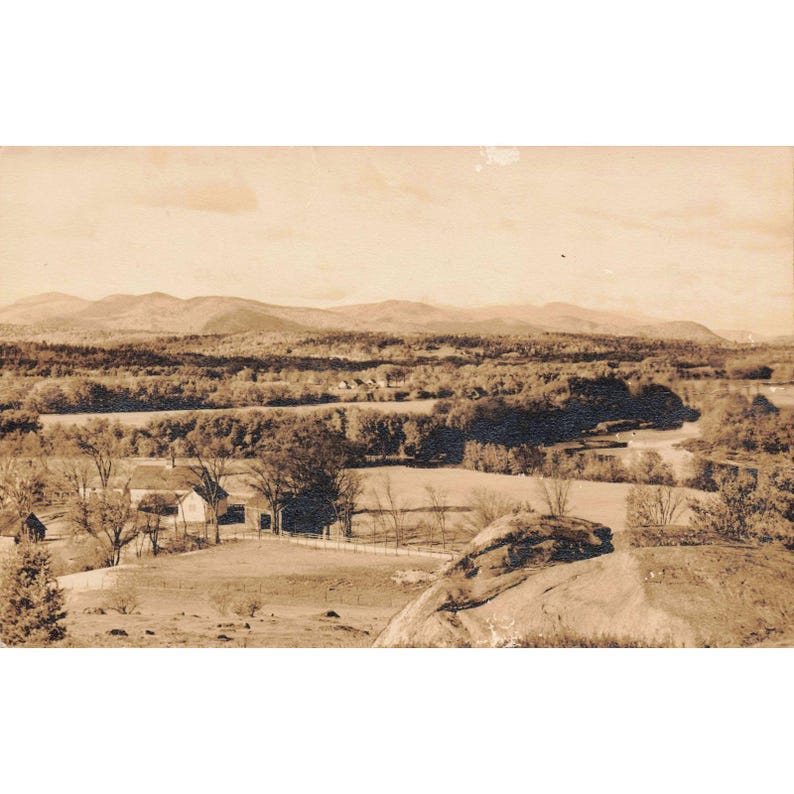 Bethel Maine RPPC? Mountains Sunset Rock 1946 Postmarked 1 Stamp Sepia VG image 1