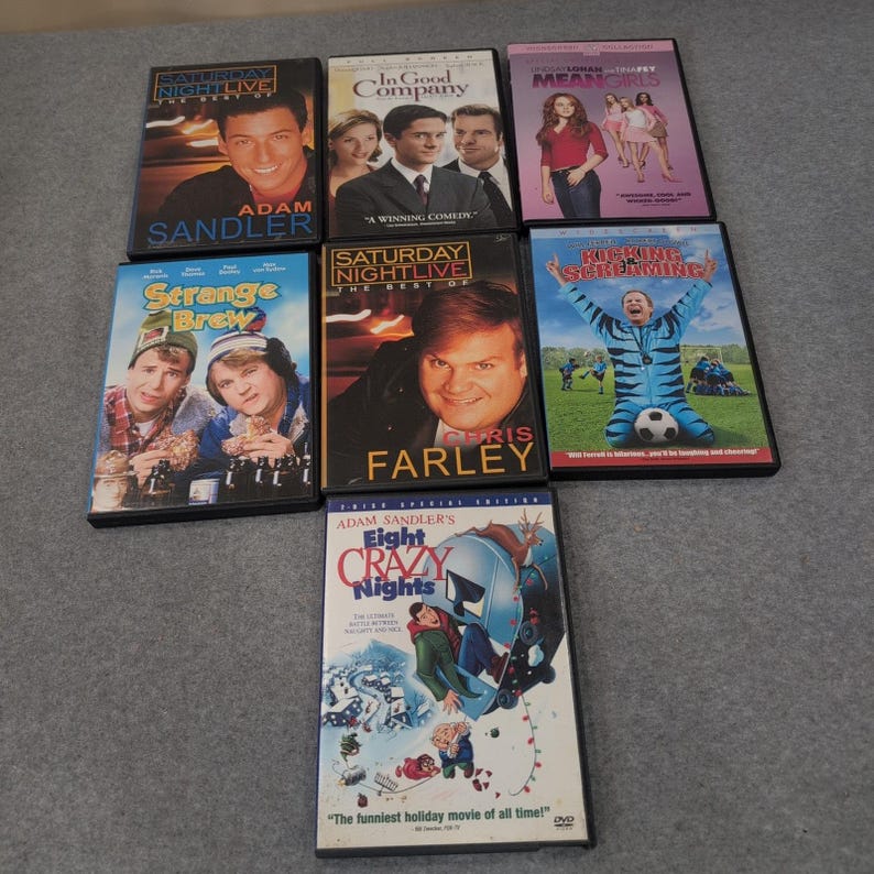 DVD Comedy Movie Lot Mean Girls SNL Adam Sandler Chris Farley Strange Brew 7pc image 1