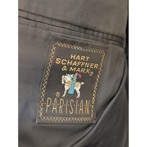 Hart Schaffner Marx Parisian Men's Blue Worsted Wool Two Piece Suit 51L image 3