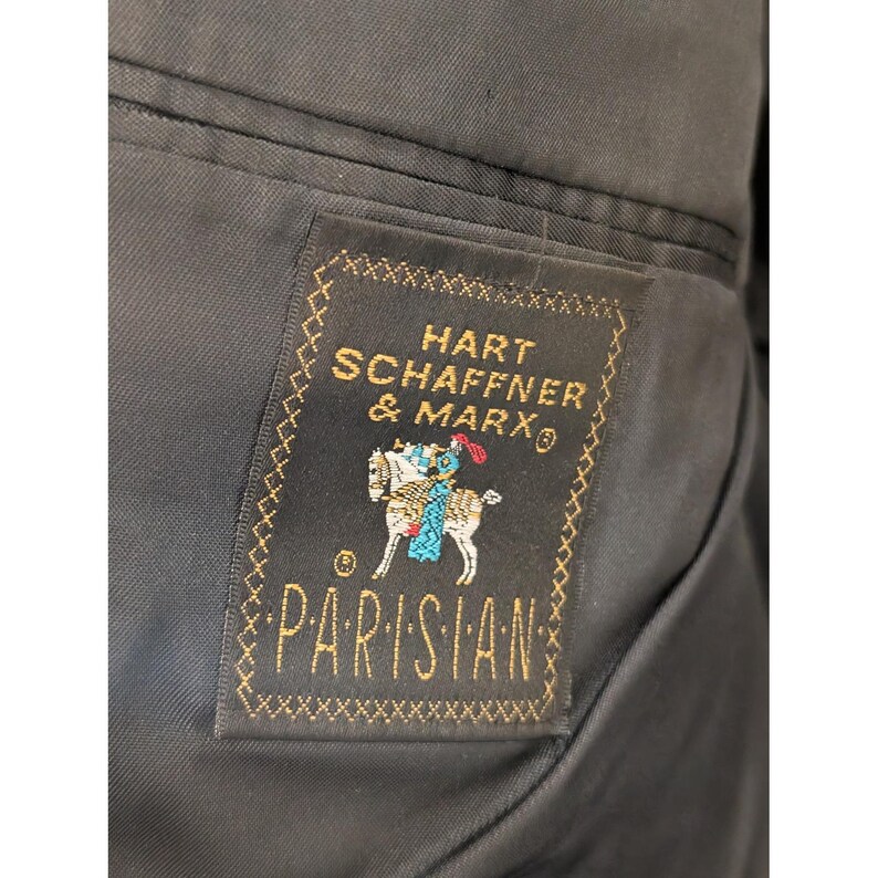 Hart Schaffner Marx Parisian Men's Blue Worsted Wool Two Piece Suit 51L image 3