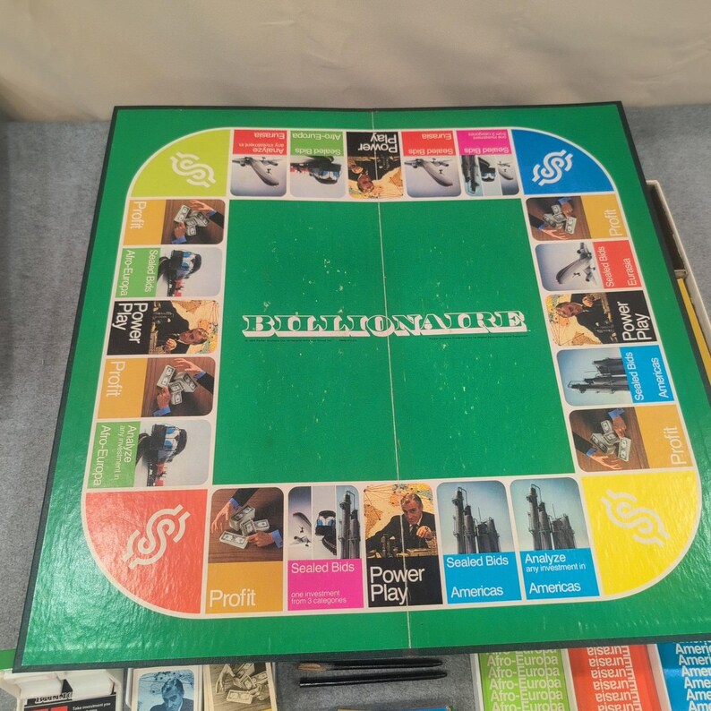Vintage 1973 Billionaire Parker Brothers Game of Global Enterprise Complete image 7