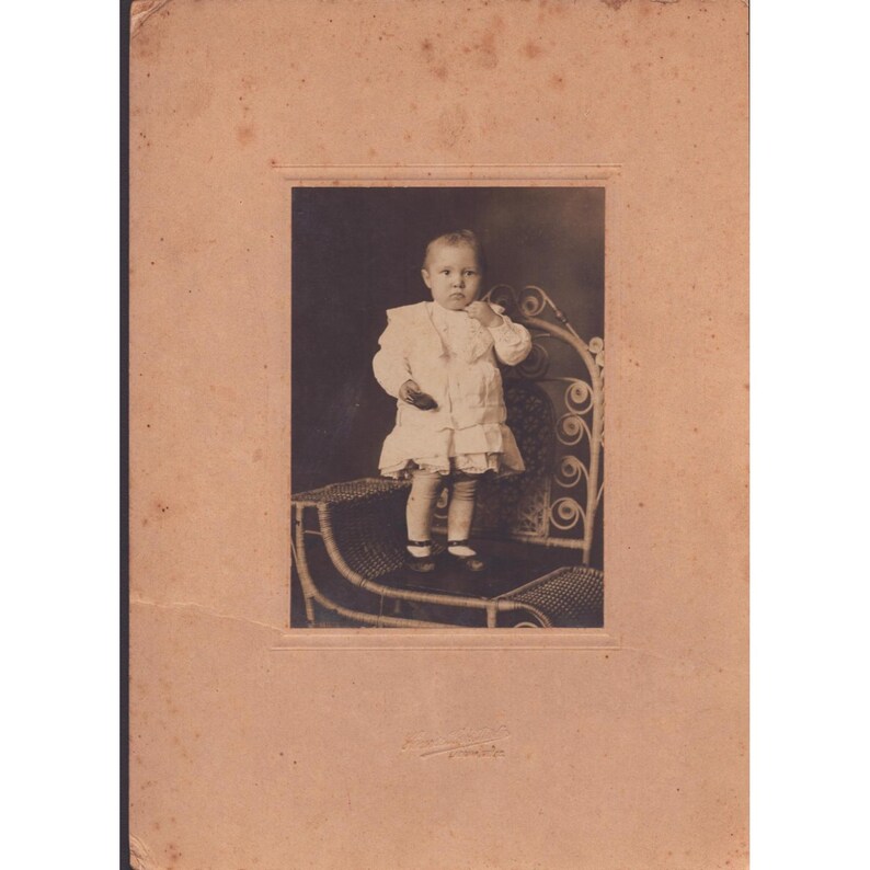 Foto uit 1905 van het interieur van een winkel in Ladonia, Texas, met een advertentie voor Finck's overalls van Jackson McFarland Co. afbeelding 3