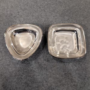 WMF Ikora Silverplate Dishes Set of 2 MCM Germany Square Triangle EP Brass image 1
