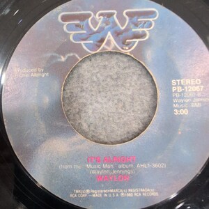 Waylon Jennings Dukes of Hazzard Theme Good Ol Boys 45 RPM Vinyl Record PB-12067 image 2