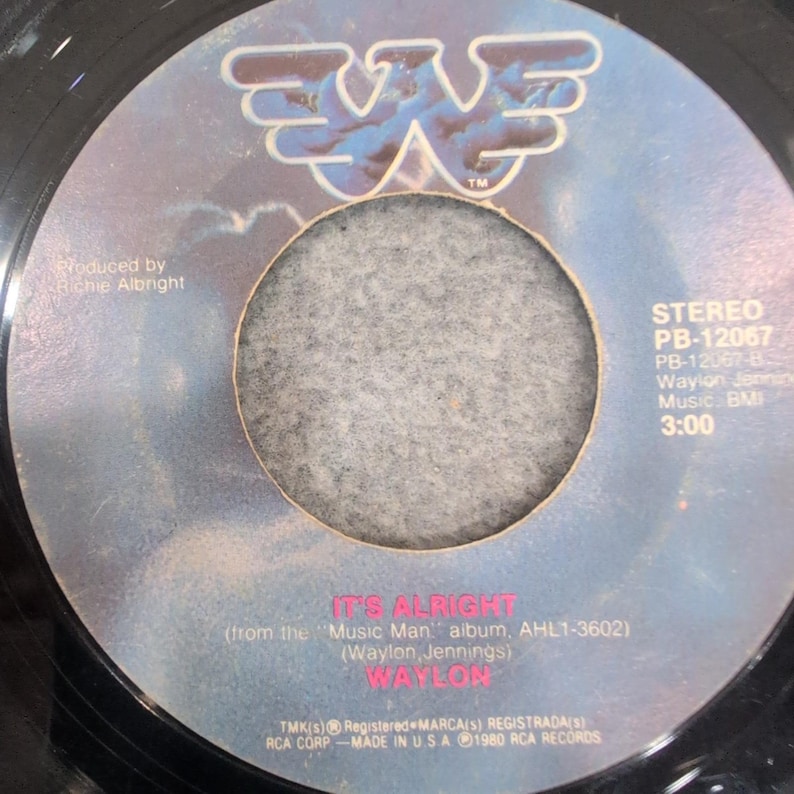 Waylon Jennings Dukes of Hazzard Theme Good Ol Boys 45 RPM Vinyl Record PB-12067 image 2