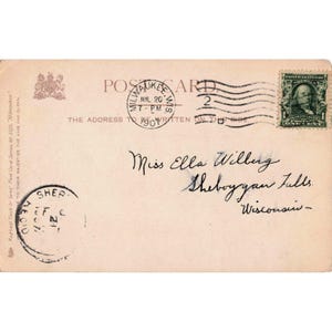 Vintage Postkarte von 1907 aus Milwaukee, Wisconsin, mit Motiv des Juneau Parks (Raphael Tuck Serie 2175, sehr gut erhalten). Bild 2