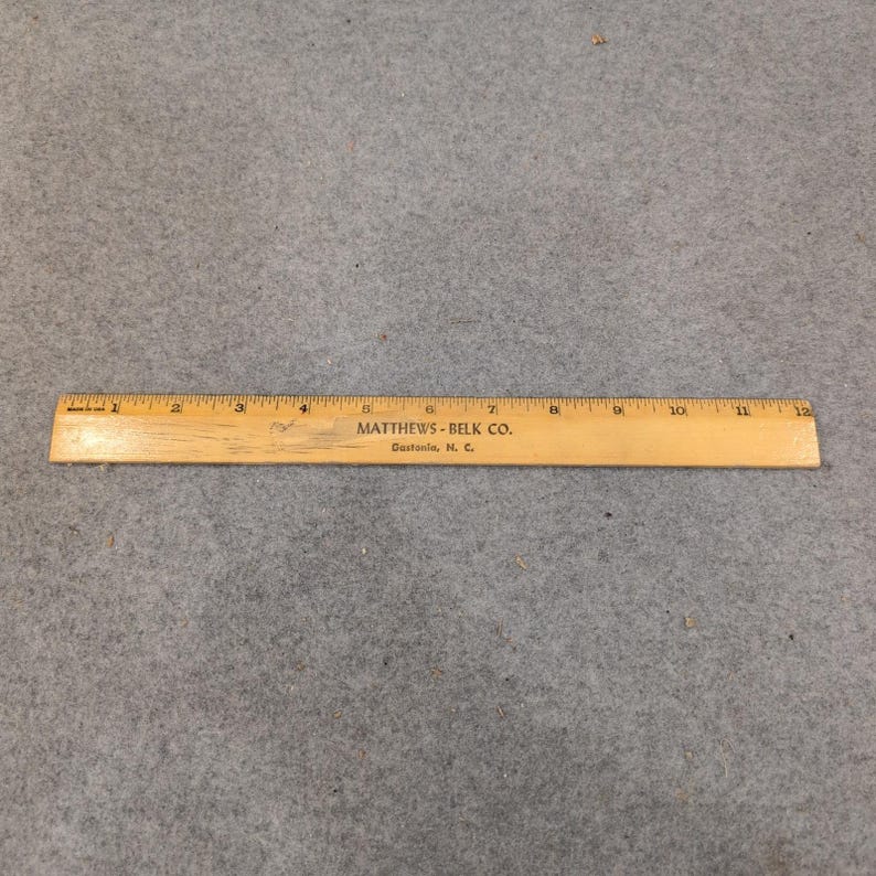 Vintage Matthews-Belk Co Gastonia NC Wooden Advertising Ruler Made in USA image 2