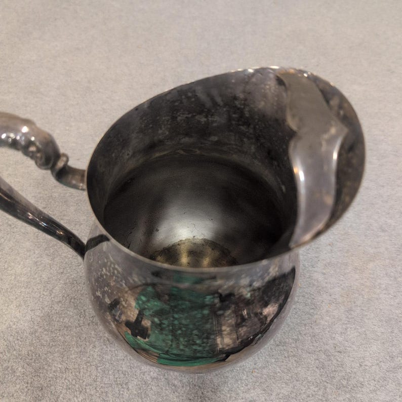 F.B. Rogers Silver Co 3707 Silver Plated Footed Water Pitcher with Ice Guard image 5