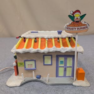 Hawthorne Village The Simpsons Christmas Village Krusty Burger Lighted Sculpture image 2