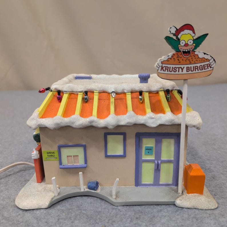 Hawthorne Village The Simpsons Christmas Village Krusty Burger Lighted Sculpture image 2