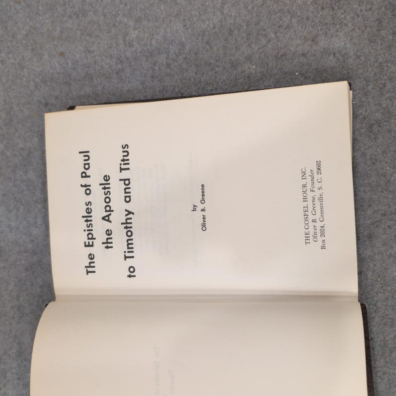 The Epistles of Paul to Timothy and Titus Oliver B Greene Hardcover 1980 VG image 3