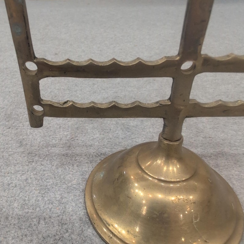 Vintage Brass Gothic Cathedral Arch Earring Stand Jewelry Display Organizer image 2