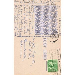 The Hermitage Andrew Jackson Nashville TN Linen Postcard 1947 Curt Teich image 2