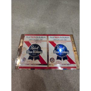 Vintage Pabst Blue Ribbon PBR Uncut Metal Beer Can Label Sheet Milwaukee WI image 1