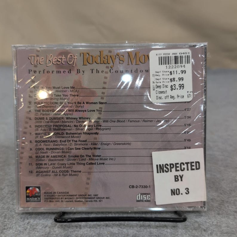 The Best Of Todays Movie Hits Disc 1 CD Madacy Entertainment 1997 Sealed New image 2