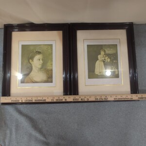 Vintage Framed Art Prints Set of 2 Thomas Gainsborough & Titian Strozzi Child image 2