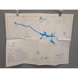 VTG 1970 Alabama Power Company Jordan Lake Recreation Map Coosa River 22" x 17" image 1