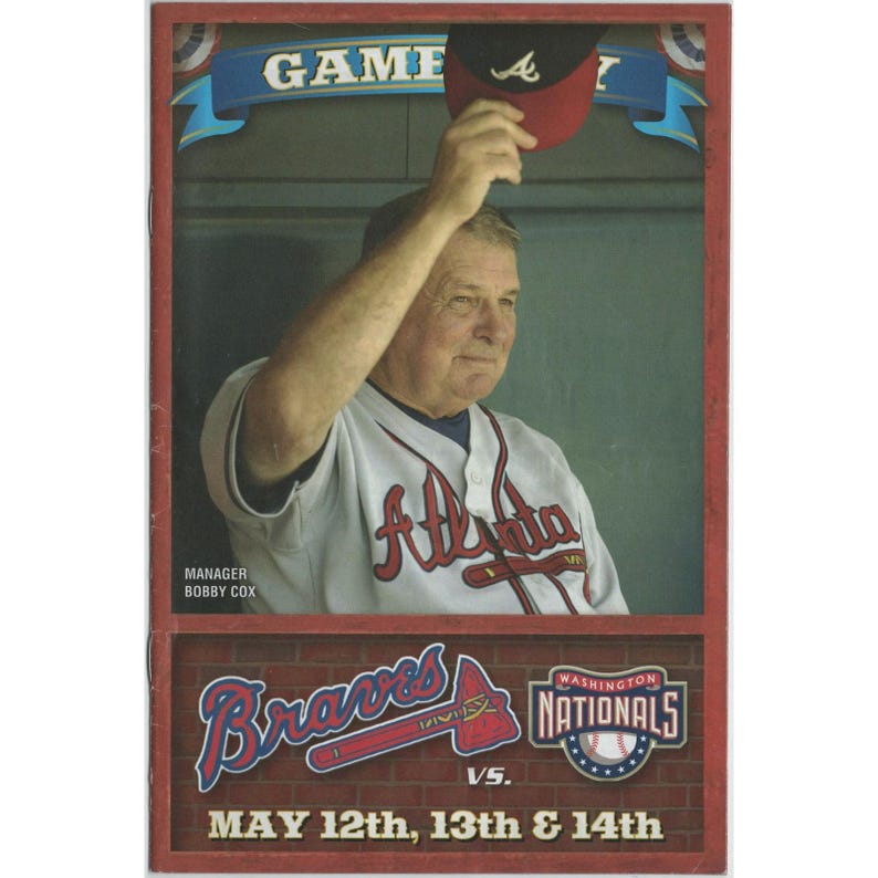 2006 Atlanta Braves vs Washington Nationals Game Program Bobby Cox May 12-14 image 1