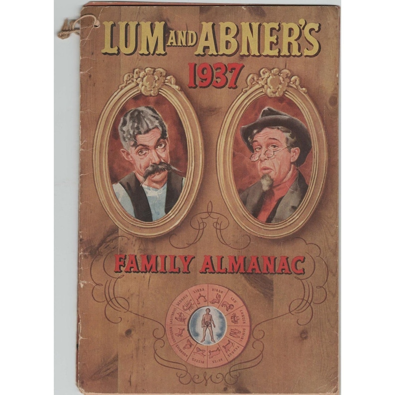 Vintage 1937 Lum and Abner Family Almanac Horlick's Malted Milk Radio Promo image 1