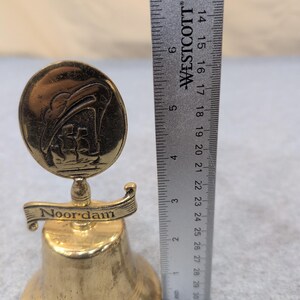 Vintage Brass Holland America Noordam 6" Brass Bell - Cruise Line Ship Nautical image 7