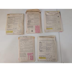 Lote de 5 patrones de costura para mujer, talla 16, de la década de 1970, para vestidos, tops y pantalones. imagen 2