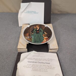 Norman Rockwell 1984 Mothers Day Plate Grandmas Courting Dress Edwin M Knowles image 2