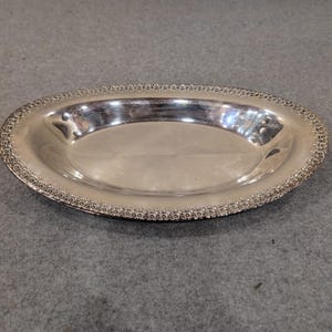 Wilcox International Silver Co Rose Marie Silverplate Oval Serving Tray Dish image 1