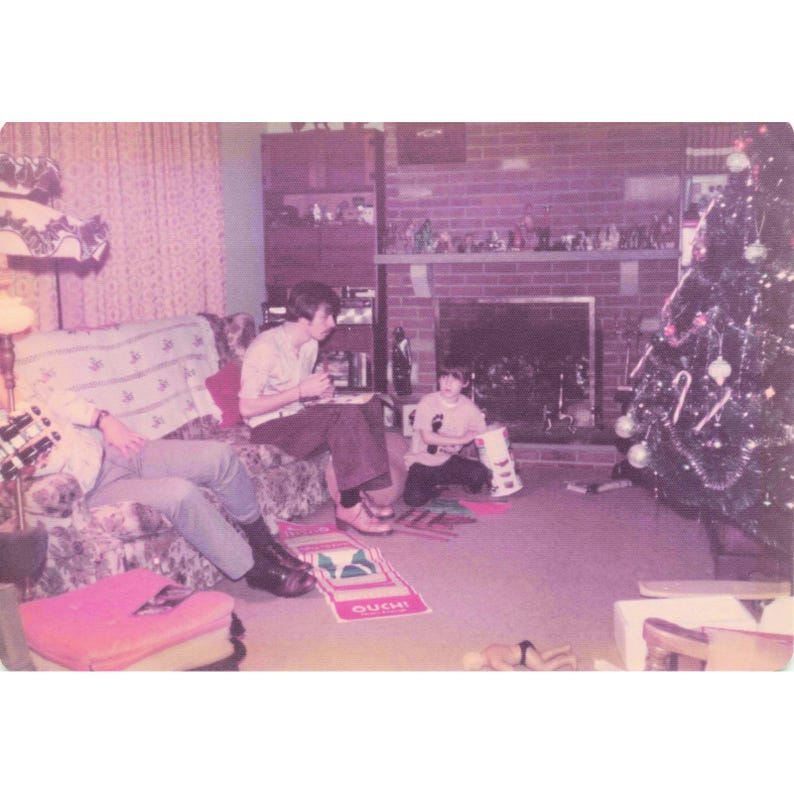 Vintage 1970s Christmas Family Home Photos Lot of 16 Fireplace Tree Toys image 3