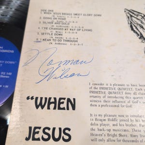 The Primitive Quartet Signed Vinyl When Jesus Brings Sweet Glory Down RS-149 LP image 3