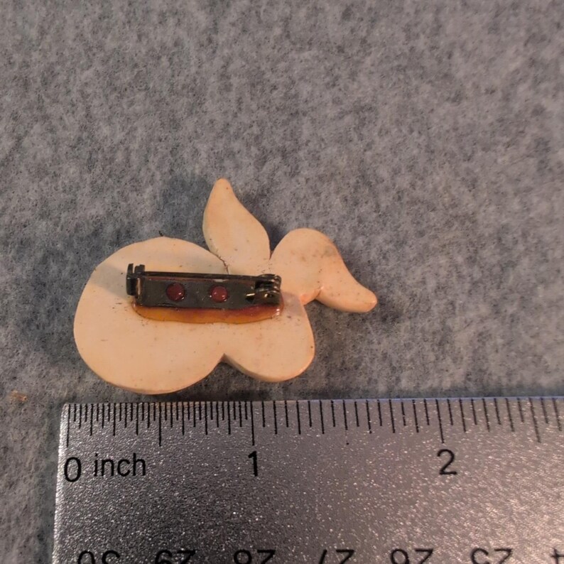 Cute Bunny Rabbit Pin Brooch Glittery Ears & Tail Easter Spring Accessory image 2